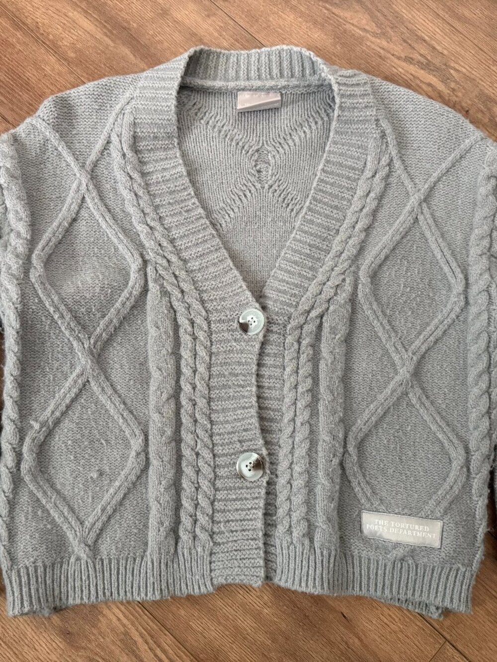 Authentic Taylor Swift TTPD Cardigan Original Drop Pristine Gray - Picture 1 of 2